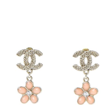 chanel drop 5 flower earrings|authentic chanel earrings.